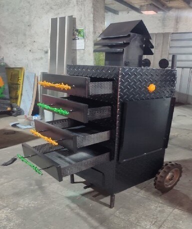 دستگاه سیب زمینی تنوری 4 کشو همه کاره کمپیر مخصوص پخت سیب زمینی تنوری، هات داگ، مرغ، قارچ و بلال